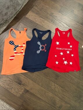Bundle of 3 OrangeTheory Patriotic Tank Tops Sz L